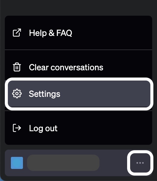 Settings button